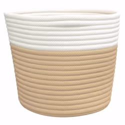 vidaXL Storage Baskets Laundry Washing Basket Laundry Hamper 2 pcs Cotton - beige - Additional view 5