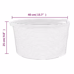 vidaXL Storage Basket Laundry Basket Washing Basket Brown and White Cotton