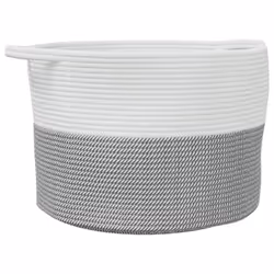 vidaXL Laundry Basket Laundry Hamper Bin Laundry Sorter Grey and White Cotton