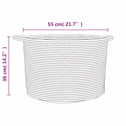 vidaXL Laundry Basket Laundry Hamper Bin Laundry Sorter Grey and White Cotton - Additional view 8