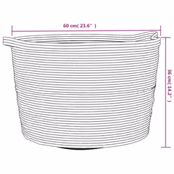 vidaXL Laundry Basket Laundry Hamper Bin Laundry Sorter Grey and White Cotton - Additional view 8