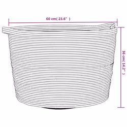 vidaXL Laundry Basket Laundry Hamper Bin Laundry Sorter Beige and White Cotton - Additional view 8