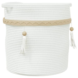 vidaXL Storage Basket Laundry Basket Laundry Bin Washing Basket White Cotton