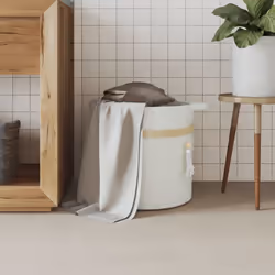 vidaXL Storage Basket Laundry Basket Laundry Bin Washing Basket White Cotton