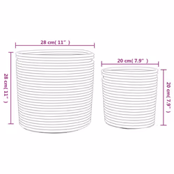 vidaXL Storage Baskets Washing Bin Laundry Basket 2 pcs White and Black Cotton - Additional view 3