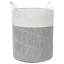 vidaXL Storage Basket Laundry Basket Washing Basket Laundry Hamper Cotton - grey, 38 x 46 cm
