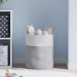 vidaXL Storage Basket Laundry Basket Washing Basket Laundry Hamper Cotton - grey, 38 x 46 cm