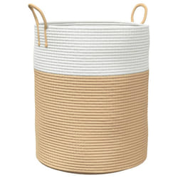 vidaXL Storage Basket Laundry Basket Washing Basket Laundry Hamper Cotton - beige, 38 x 46 cm