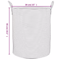 vidaXL Storage Basket Laundry Basket Washing Basket Laundry Hamper Cotton - beige, 38 x 46 cm