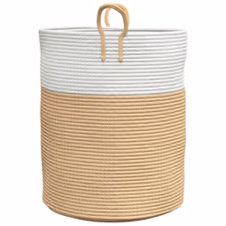 vidaXL Storage Basket Laundry Basket Washing Basket Laundry Hamper Cotton - beige, 38 x 46 cm - Additional view 4