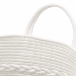 vidaXL Storage Basket Laundry Basket Washing Basket Laundry Hamper Cotton - grey and white, 43 x 38 cm - Additional view 5