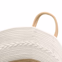 vidaXL Storage Basket Laundry Basket Washing Basket Laundry Hamper Cotton - beige, 43 x 38 cm - Additional view 5