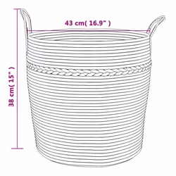 vidaXL Storage Basket Laundry Basket Washing Basket Laundry Hamper Cotton - beige, 43 x 38 cm - Additional view 8