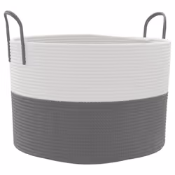vidaXL Storage Basket Laundry Basket Washing Basket Laundry Hamper Cotton - grey, 51 x 33 cm
