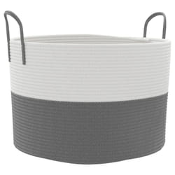 vidaXL Storage Basket Laundry Basket Washing Basket Laundry Hamper Cotton - grey, 51 x 33 cm