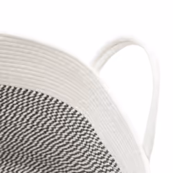 vidaXL Storage Basket Laundry Basket Washing Basket Laundry Hamper Cotton - grey and white, 51 x 33 cm - Additional view 5
