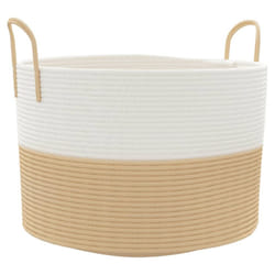 vidaXL Storage Basket Laundry Basket Washing Basket Laundry Hamper Cotton - beige, 51 x 33 cm
