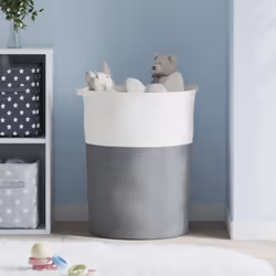 vidaXL Storage Basket Laundry Basket Washing Basket Laundry Hamper Cotton - grey