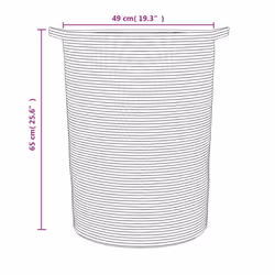 vidaXL Storage Basket Laundry Basket Washing Basket Laundry Hamper Cotton - grey - Additional view 8