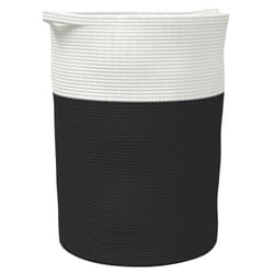 vidaXL Storage Basket Laundry Basket Washing Basket Laundry Hamper Cotton - black