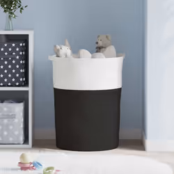 vidaXL Storage Basket Laundry Basket Washing Basket Laundry Hamper Cotton - black