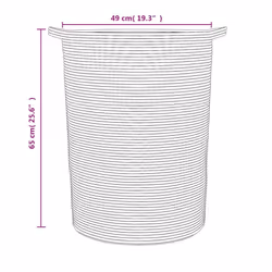 vidaXL Storage Basket Laundry Basket Washing Basket Laundry Hamper Cotton - black - Additional view 7