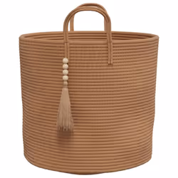 vidaXL Storage Basket Laundry Basket Washing Basket Laundry Hamper Cotton - brown - Additional view 4