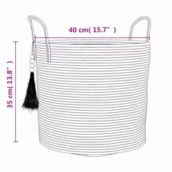 vidaXL Storage Basket Laundry Basket Washing Basket Laundry Hamper Cotton - brown - Additional view 7