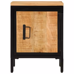 vidaXL Bed Cabinet Nightstand End Table Side Cabinet Solid Rough Wood Mango