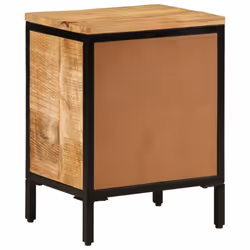 vidaXL Bed Cabinet Nightstand End Table Side Cabinet Solid Rough Wood Mango - Additional view 4