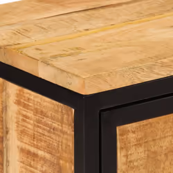 vidaXL Bed Cabinet Nightstand End Table Side Cabinet Solid Rough Wood Mango - Additional view 5