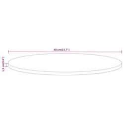 vidaXL Table Top Replacement Board Dining Table Top Wooden Furniture Top Round - natural, 40 x 1.5 cm/ Solid rough mango wood - Additional view 7