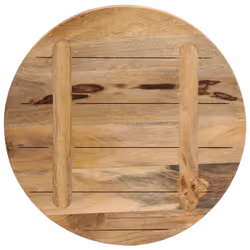 vidaXL Table Top Replacement Board Dining Table Top Wooden Furniture Top Round - natural, 40 x 3.8 cm/ Solid rough mango wood - Additional view 4