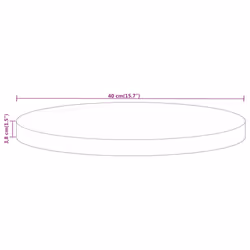 vidaXL Table Top Replacement Board Dining Table Top Wooden Furniture Top Round - natural, 40 x 3.8 cm/ Solid rough mango wood - Additional view 7