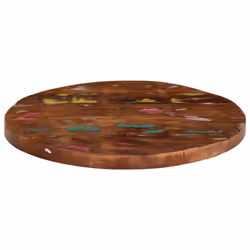 vidaXL Table Top Replacement Board Dining Table Top Wooden Furniture Top Round - multicolour, 50 x 1.5 cm/ solid reclaimed wood - Additional view 2