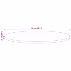 vidaXL Table Top Replacement Board Dining Table Top Wooden Furniture Top Round - multicolour, 50 x 1.5 cm/ solid reclaimed wood - Additional view 8
