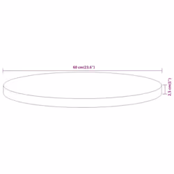 vidaXL Table Top Replacement Board Dining Table Top Wooden Furniture Top Round - 60 x 2.5 cm - Additional view 7