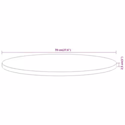 vidaXL Table Top Replacement Board Dining Table Top Wooden Furniture Top Round - 70 x 2.5 cm - Additional view 3