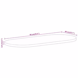 vidaXL Table Top Replacement Dining Table Top Oval Solid Wood Rough Mango - Additional view 3