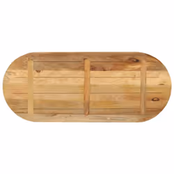 vidaXL Table Top Replacement Board Dining Table Top Wooden Furniture Top Oval - natural, 110 x 40 x 3.8 cm/solid rough mango wood - Additional view 4