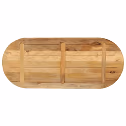 vidaXL Table Top Replacement Board Dining Table Top Wooden Furniture Top Oval - natural, 110 x 50 x 3.8 cm/solid rough mango wood - Additional view 4