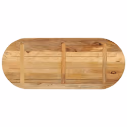 vidaXL Table Top Replacement Board Dining Table Top Wooden Furniture Top Oval - natural, 140 x 60 x 3.8 cm/solid rough mango wood - Additional view 4