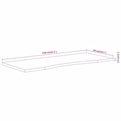 vidaXL Desk Top Replacement Dining Table Top Rectangular Solid Wood Acacia - 120 x 50 x 2.5 cm - Additional view 8