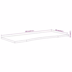 vidaXL Desk Top Replacement Dining Table Top Rectangular Solid Wood Acacia - 120 x 60 x 2.5 cm - Additional view 8
