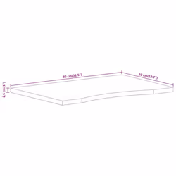 vidaXL Desk Top Replacement Dining Table Top Rectangular Solid Wood Acacia - 80 x 50 x 2.5 cm - Additional view 7