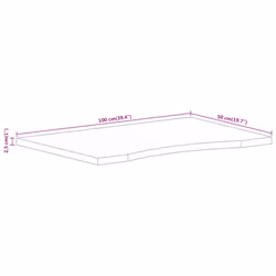 vidaXL Desk Top Replacement Dining Table Top Rectangular Solid Wood Acacia - 100 x 50 x 2.5 cm - Additional view 7