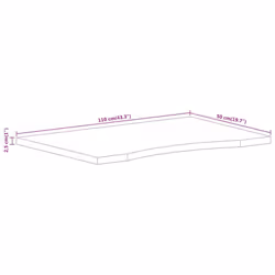 vidaXL Desk Top Replacement Dining Table Top Rectangular Solid Wood Acacia - 110 x 50 x 2.5 cm - Additional view 3