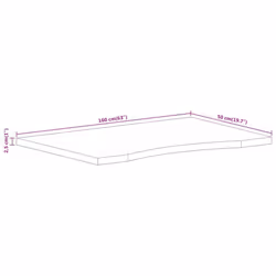 vidaXL Desk Top Replacement Dining Table Top Rectangular Solid Wood Acacia - 160 x 50 x 2.5 cm - Additional view 7