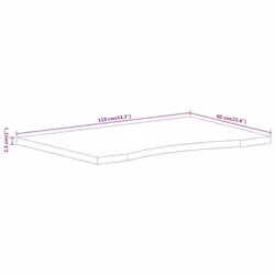 vidaXL Desk Top Replacement Dining Table Top Rectangular Solid Wood Acacia - 110 x 60 x 2.5 cm - Additional view 7