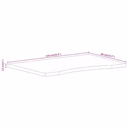 vidaXL Desk Top with Curve Replacement Dining Table Top Solid Wood Rough Mango
